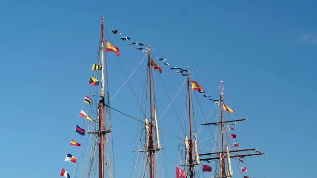Flagged Masts of Juan Sebastian Elcano