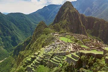 Fotobehang Photo from drone of Machu Picchu © PixieMe