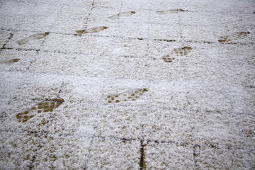 Footprints in snow