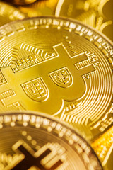 Bitcoin. Digital cryptocurrency.