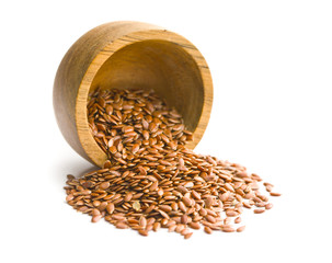 Healthy brown linseeds.