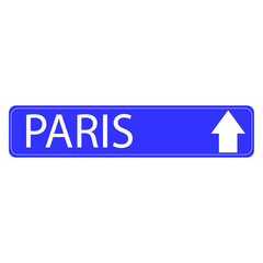 ROAD SIGN ON WHITE BACKGROUND PARIS