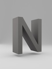  alphabet of simple 3d letters. Sans bold. Upper cases Black