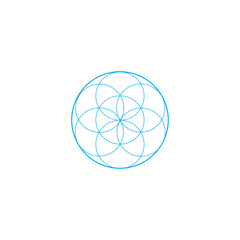 Vector sacred geometry illustration: Flower of Life, also known as seed of life.