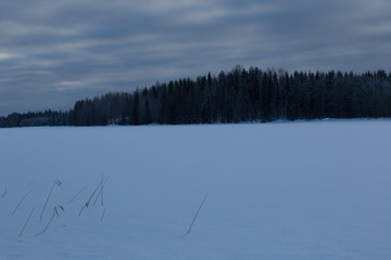 Winter landscape in Scandinavia