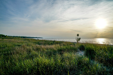 Headlands Park on Lake Erie in Northeast Ohio is a great place to relax and watch the sunset.