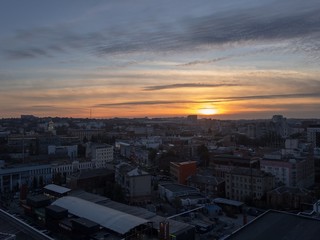 Sunset over the city