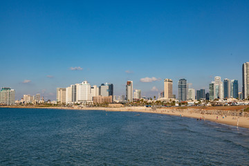 Fototapeta premium Tel Aviv skyline with beach
