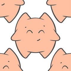 Cute cartoon pillows, vector seamless pattern isolated on white. Pajama Party texture, Overnight sleepover, pattern of cushion. Print for fabrics, apparel, home decoration or wrapping paper design. 