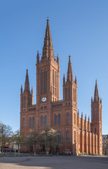 Fototapeta premium famous brick Marktkirche in Wiesbaden