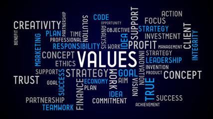 Values - typographic concept