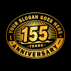 155 years anniversary design template. Vector and illustration. 155th logo. 