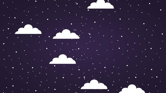 clouds moving through starry night sky icons