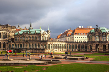 22.01.2018 Dresden, Germany - Zwinger Palace (architect Matthaus Poppelmann) - royal palace since 17 century in Dresden