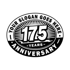 Fototapeta premium 175 years anniversary design template. Vector and illustration. 175th logo. 