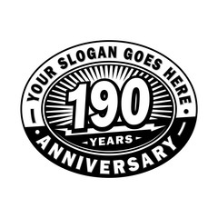 190 years anniversary design template. Vector and illustration. 190th logo. 