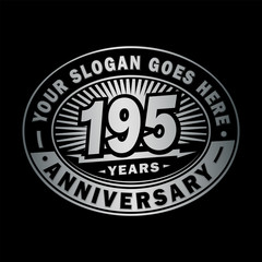 Fototapeta premium 195 years anniversary design template. Vector and illustration. 195th logo. 