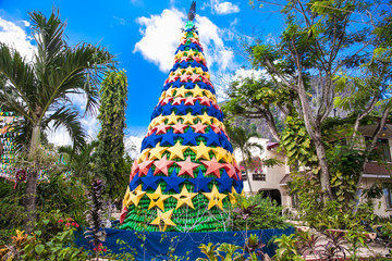 Christmas Tree Celebration 2016 at central square in el Nido on Palawan. Philippines.