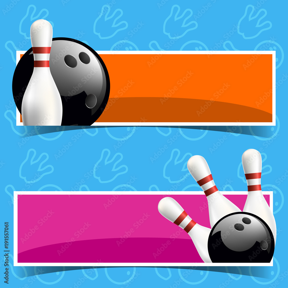 Wall mural bowling horizontal banners.