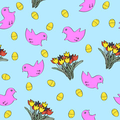 Seamless easter pattern. Vector.