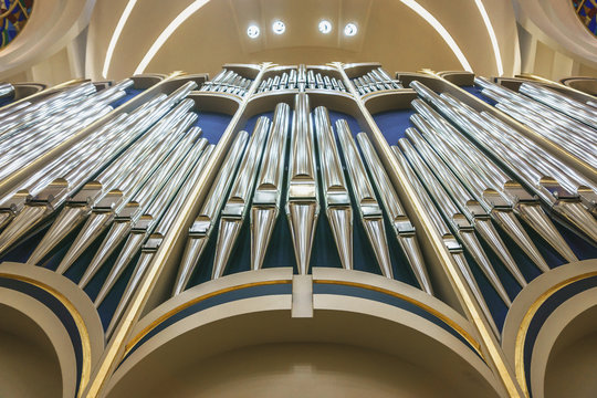 Organ pipes in church