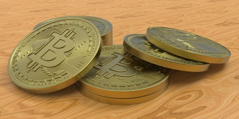 Extremely detailed and realistic high resolution 3D Bitcoin illustration
