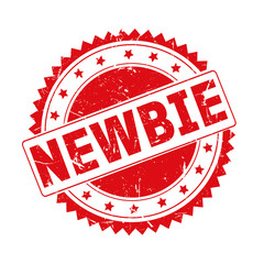 Newbie red grunge stamp isolated