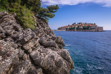 Sveti Stefan island on so called Budva Riviera on the Adriatic Sea in Montenegro