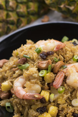 Yellow Curry Fried Rice with Shrimps
