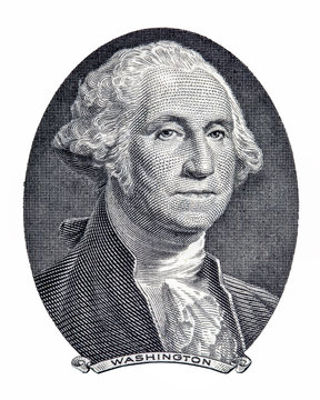   Save Download Preview Portrait of first U.S. president George Washington as he looks on one dollar bill obverse.
