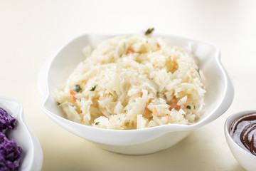 red and white cabbage salad