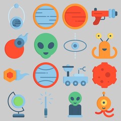 Icon set about Universe with keywords planet, alien, moon rover, mars, venus and orbit © Orxan