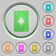Seven of diamonds card push buttons