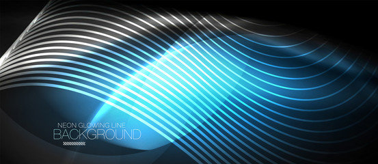 Neon smooth wave digital abstract background