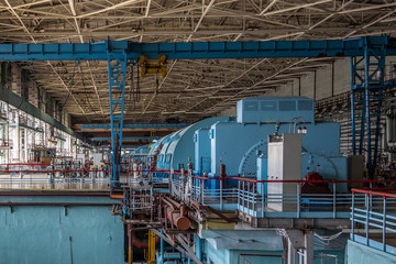 Turbine generator at the machinery room of Nuclear Power Plant