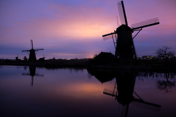 Les Moulins de Kinderdijk-Elshout aux Pays-Bas, Netherlands