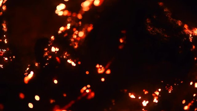 Abstract background with burning sparks. Rotated fire abstract screen saver. 4K UHD video footage. 3840X2160