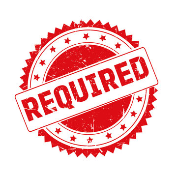 Required red grunge stamp isolated