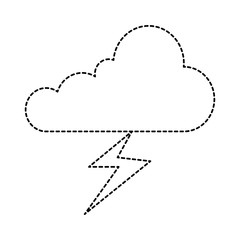 weather cloud rainy with ray vector illustration design