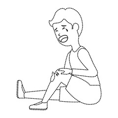 boy with the scraped knee vector illustration design