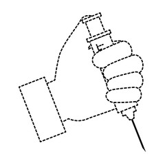 doctor hand with injection medical vector illustration design
