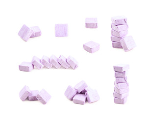 Pile of chewing candies isolated