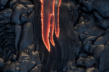 Aerial photos of lava breakouts on Kilauea volcano slope