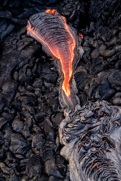 Aerial photos of lava breakouts on Kilauea volcano slope