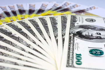 Personal saving, dollar bills,  supplementary pension concept closeup selective focus