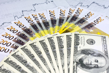 Personal saving, dollar bills,  supplementary pension concept closeup selective focus