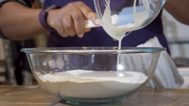 Mixing flour