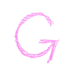 Single hand drawn letter isolated