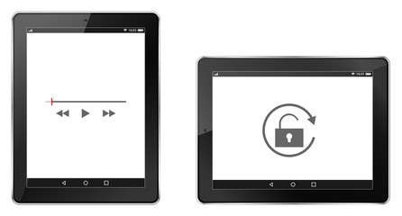 Tablet computer isolated in a white background. To present your application