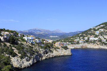 Fototapeta na wymiar Europe, Spain, Balearic Islands, Mallorca. Waterfront. Port d'Andratx.